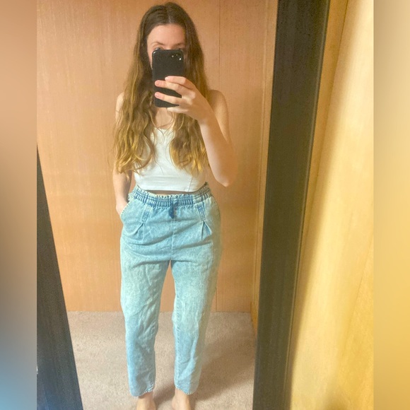 Vintage Acid Wash Denim Joggers - Picture 1 of 13